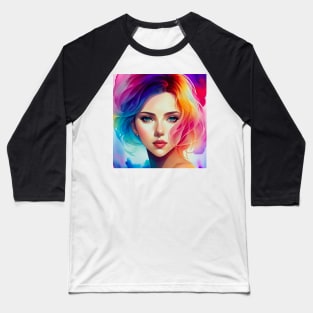 tie dye amine beautiful woman stunning color Baseball T-Shirt